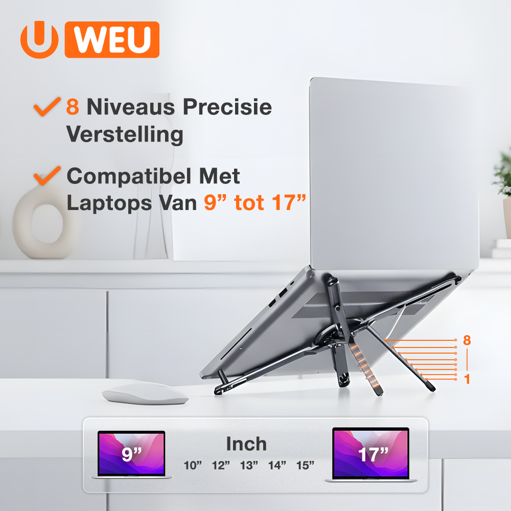 WEU® MAGFOLD 3-in-1 Magnetic Stand – Laptop & Phone Holder Adjustable 360°