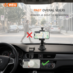 WEU® Magnetische Autohouder met Draadloos Opladen 15W – MagSafe Telefoonhouder Auto – 360° Draaibaar – Dashboard Telefoonhouder – Geschikt voor iPhone & Qi Smartphones