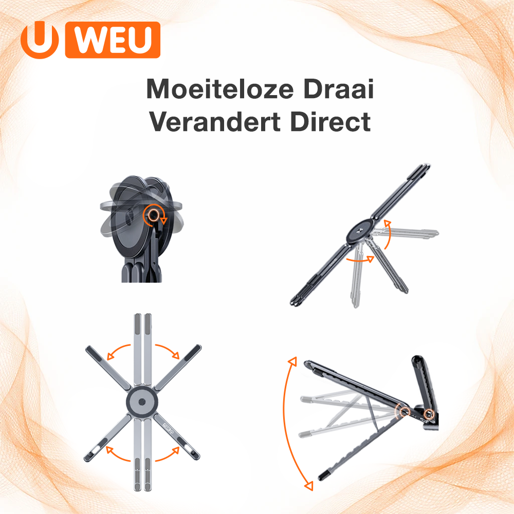WEU® MAGFOLD 3-in-1 Magnetic Stand – Laptop & Phone Holder Adjustable 360°