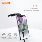WEU® Magnetische Autohouder met Draadloos Opladen 15W – MagSafe Telefoonhouder Auto – 360° Draaibaar – Dashboard Telefoonhouder – Geschikt voor iPhone & Qi Smartphones