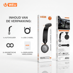 WEU® Magnetische Autohouder met Draadloos Opladen 15W – MagSafe Telefoonhouder Auto – 360° Draaibaar – Dashboard Telefoonhouder – Geschikt voor iPhone & Qi Smartphones
